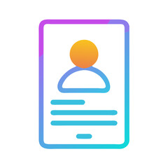 Poster - A vibrant vector icon representing a user profile, showcasing a simplified avatar and information layout in a contemporary design, suitable for digital platforms and applications
