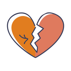 Poster - Broken heart icon design in colorful style for emotional expression