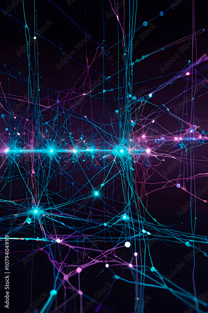 Complicated Computer Network Stock-Illustration „AI, complex computer network of interconnected ...