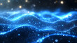 © Neural9 Project - Abstract 3D Blue Particle Wave Background: Glowing, Sparkling, Dynamic Digital Art Illustration