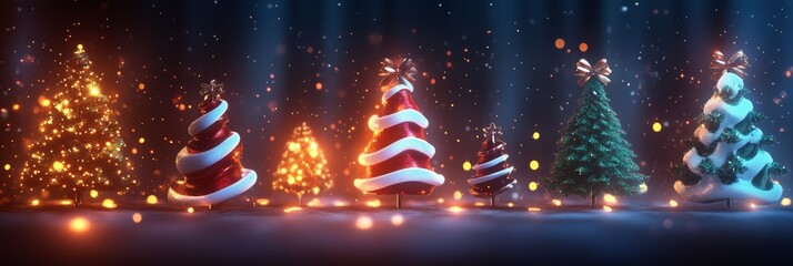 Wall Mural - snow-dusted christmas trees in a serene winter landscape, evoking holiday spirit and festive tranqui