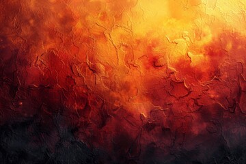 Poster - Fiery Orange Yellow Abstract Background with Gradient and Grainy Texture