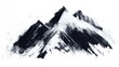 © ธิดาพร สูญราช - Abstract black and white mountain landscape on a white isolated background.
