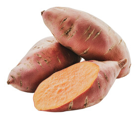 Wall Mural - PNG Fresh sweet potatoes on a white background