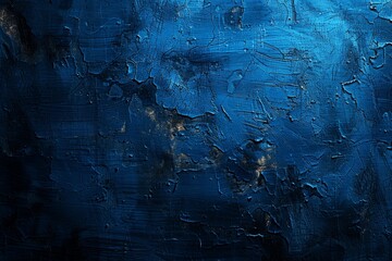 Poster - Abstract Blue Grunge Night Background with Dark Lighting and Cracked Concrete Texture