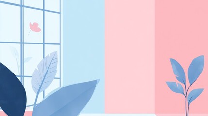 Aufkleber - Flat background in shades of pink and blue