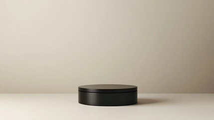 Aufkleber - 3D rendering of a blank background for cream cosmetics featuring a sleek black podium