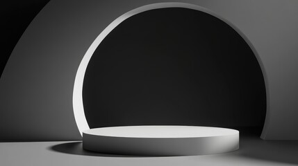 Aufkleber - 3D rendering of a mockup podium designed for product presentation featuring an abstract minimal concept and geometric background suitable for commercial advertising