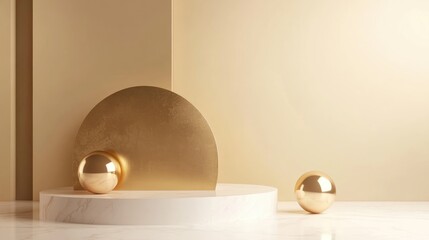 Poster - Elegant minimalistic geometric background 3D illustration 3D rendering