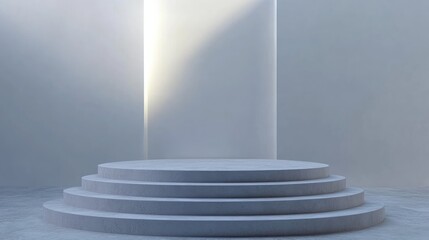 Poster - 3D Render of a Minimalist Empty Podium