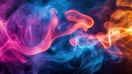 Aufkleber - Vibrant smoke swirls against a dark backdrop