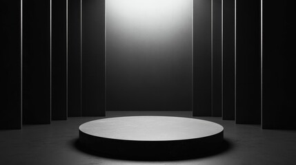 Aufkleber - Minimalist abstract background featuring a pedestal created through 3D illustration and rendering
