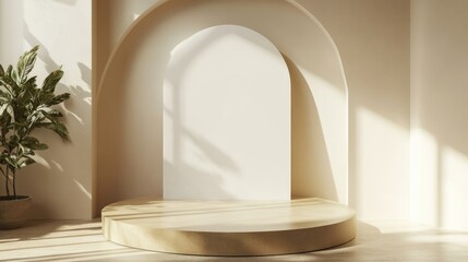 Poster - 3D podium featuring blank space for product presentation display Graphic rendering design