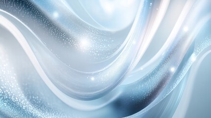 Poster - Abstract background featuring curved lines illuminated with glimmers in a light blue hue