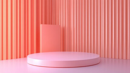 Aufkleber - Abstract minimalist background featuring a pedestal created through 3D illustration and rendering