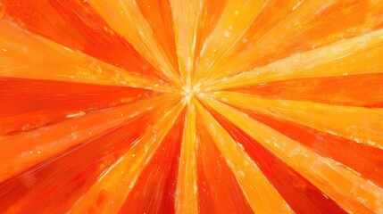 Poster - Abstract orange background with a starburst effect Digital illustration showcasing vibrant textures and shapes