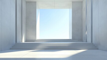 Poster - Empty stage featuring interior architecture 3D rendering Digital artwork created on a computer