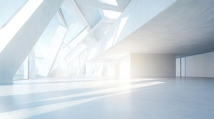 Leinwandbilder - Abstract modern architectural background featuring an expansive open interior space 3D rendering