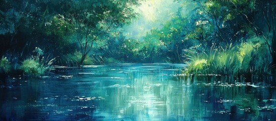 Poster - Blue And Green With Nature