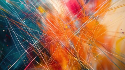 Poster - Abstract image featuring a variety of colorful lines