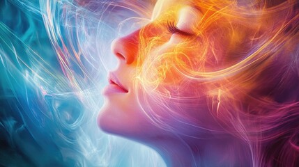 Poster - Abstract communication backdrop featuring a blend of diverse moods and themes