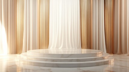 Aufkleber - Elegant luxury pedestal backdrop 3D illustration 3D rendering