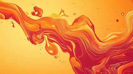 Poster - Vibrant abstract illustration featuring a creative orange background