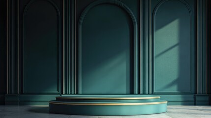 Aufkleber - Stunning wall and vacant podium 3D rendering