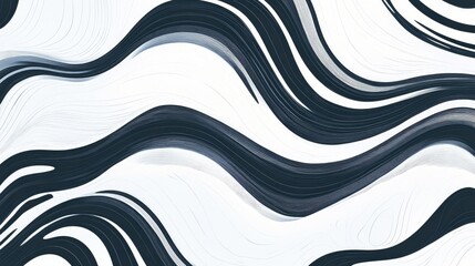 Poster - Monochrome wavy striped pattern suitable for backgrounds and design elements