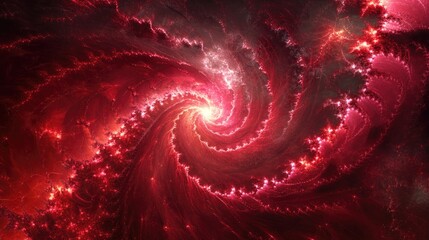 Poster - Red fractal design visualization