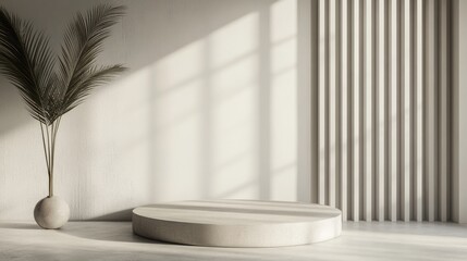 Aufkleber - Minimalist podium design with an abstract backdrop for showcasing products 3D rendering