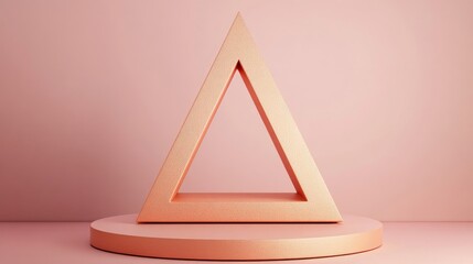 Poster - pink triangle podium with a pink background 3d illustration
