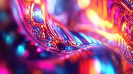 Poster - Abstract colorful fractal light background in 3D rendering
