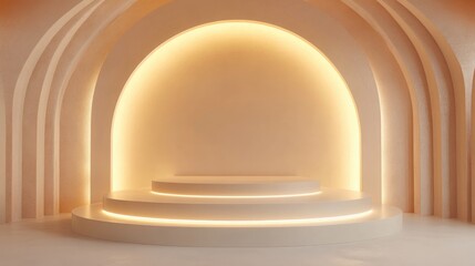 Aufkleber - Minimalist podium scene backdrop 3D rendered illustration
