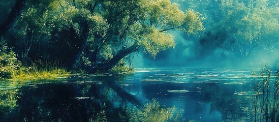 Poster - Blue And Green With Nature