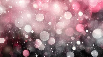 Poster - Soft bokeh of vintage glittering lights in pink white and black hues for a festive holiday backdrop