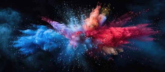 Aufkleber - Multi Color Powder Explosion On Black Background