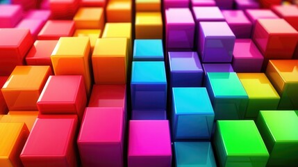 Poster - Colorful Cube Background Representing Geometric Art or Wallpaper