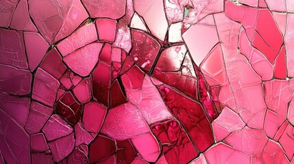 Poster - Abstract pink mosaic digital illustration