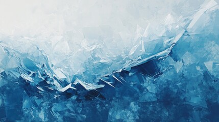 Poster - Low polygon style illustration featuring a blizzard blue abstract geometric design