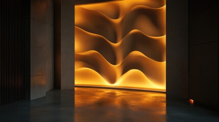 Poster - Interior room design featuring wall backdrop created through 3D rendering and illustration techniques