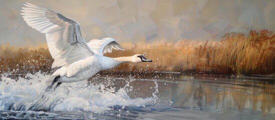Poster - Water Landing Of The Tundra Swan