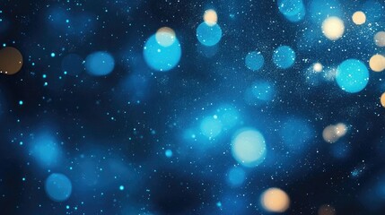 Poster - Blue bokeh circles with stars creating a visually appealing abstract illustration