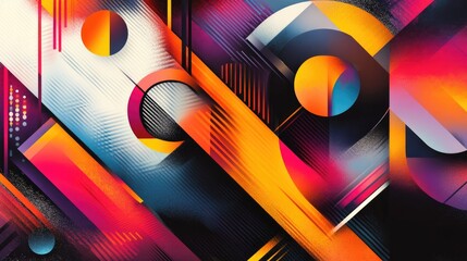 Poster - Dynamic abstract background design with vibrant colors and geometric shapes creating a visually engaging and modern aesthetic Perfect for various creative projects and digital applications