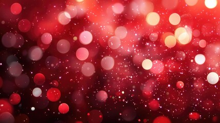 Poster - Vibrant red backdrop featuring sparkling circles and a glossy finish An elegant illustration that captivates the eye