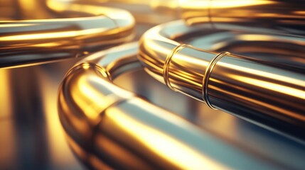 Poster - Abstract background featuring curved pipes in a 3D rendered scene