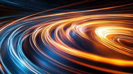 Poster - Swirling glow effect with magical light trails and a vibrant circular background