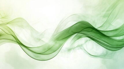 Poster - Soft Green Wave Background in Abstract Style