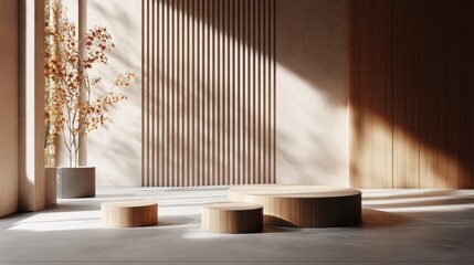 Poster - Podium setup for product showcase 3D rendering