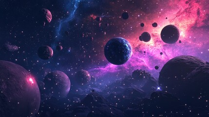 Poster - Space environment prepared for character composition 3D rendering